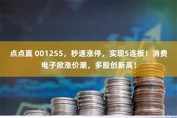 点点赢 001255，秒速涨停，实现5连板！消费电子掀涨价潮，多股创新高！